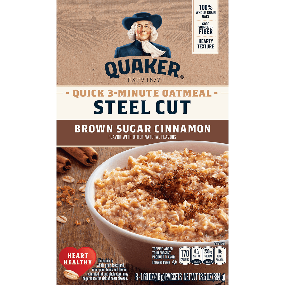 Quaker Steel Cut Cinnamon 8pk 13.5oz – Seabra Foods Online