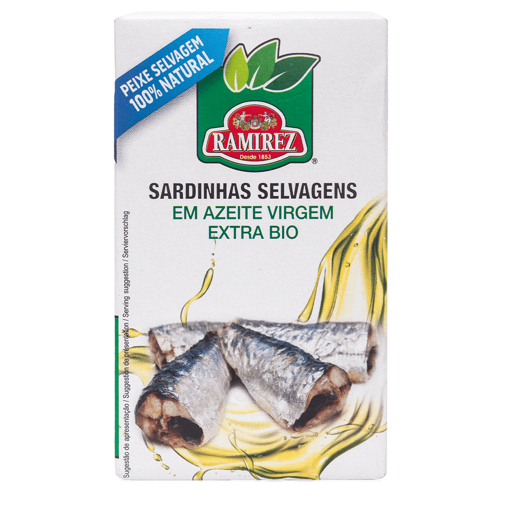 Ramirez Sardinha Azeite Bilogico 4.4 oz - Seabra Foods Online