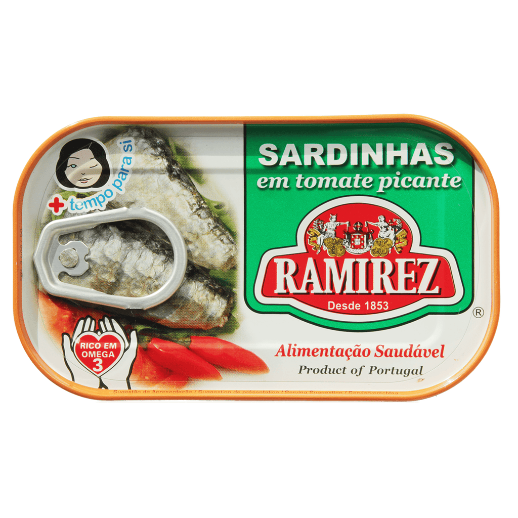 Ramirez Sardinha Tomate Picante 4.38 oz - Seabra Foods Online