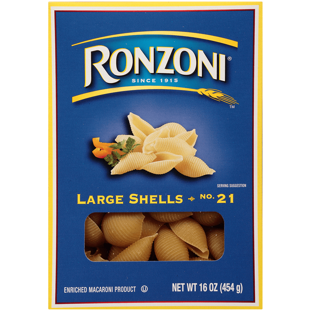 Ronzoni Large Shells 21 16oz - Seabra Foods Online