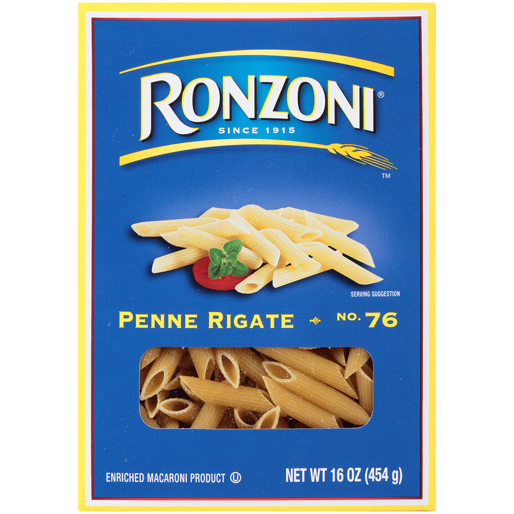 Ronzoni Penne Rigate 76 16oz - Seabra Foods Online