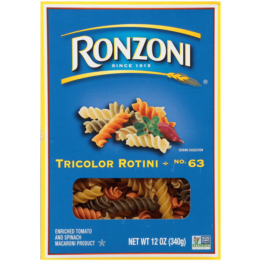 Ronzoni Tricolor Rotini 12oz - Seabra Foods Online