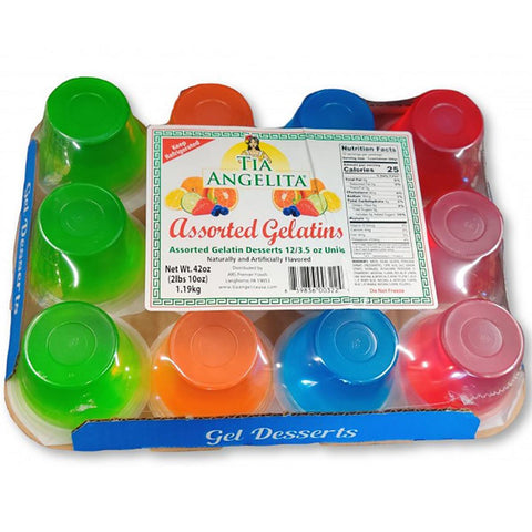 Tia Angelita Assorted Gelatin 12 PK - Seabra Foods Online