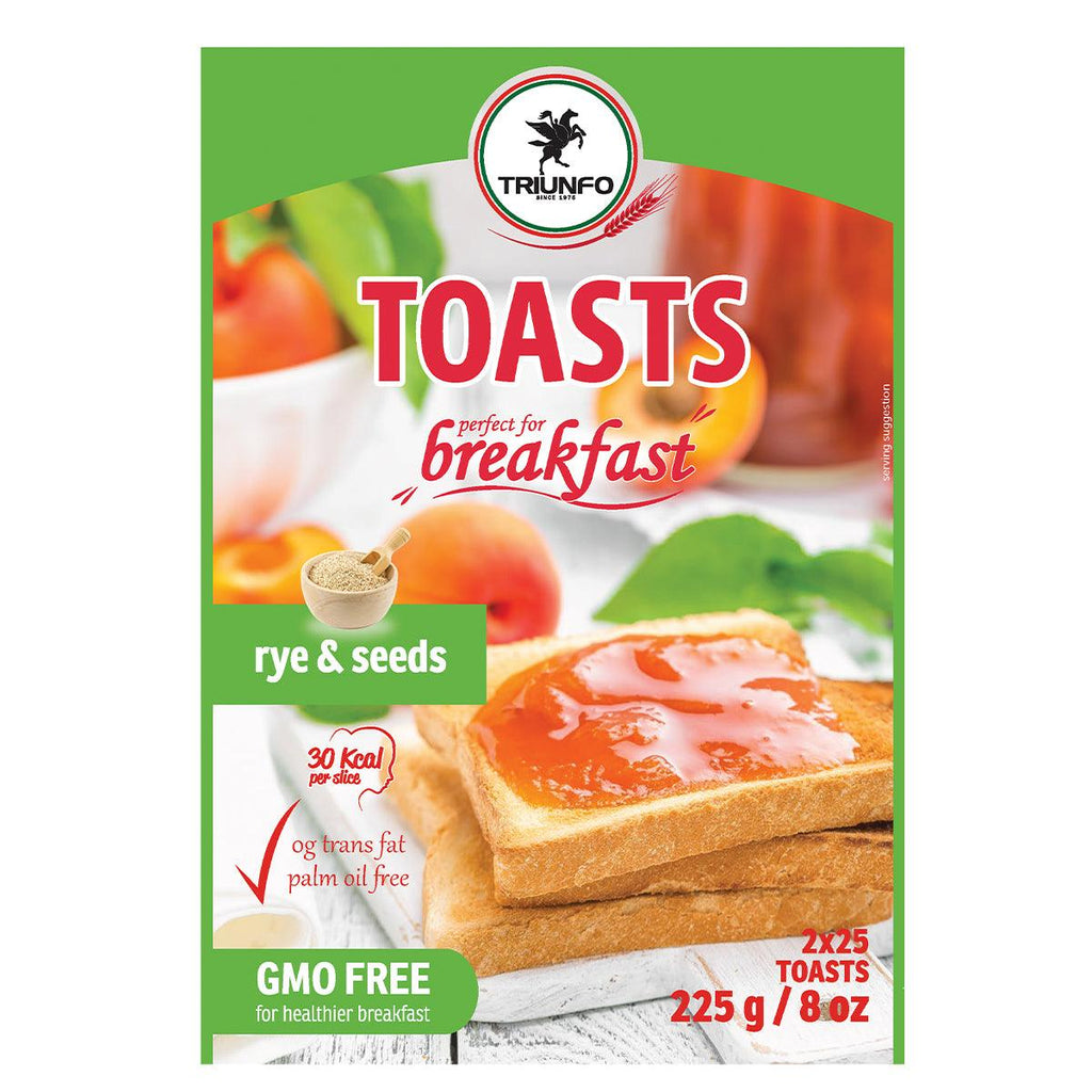 Toast Rye & Seeds Triunfo 225g - Seabra Foods Online