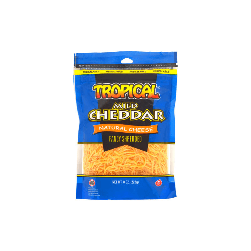 Tropical Mild Cheddar Shredded Cheese 8o - Seabra Foods Online