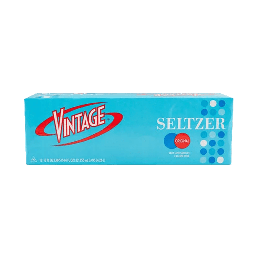 Vintage Reg Seltzer Water Can 12Pack - Seabra Foods Online